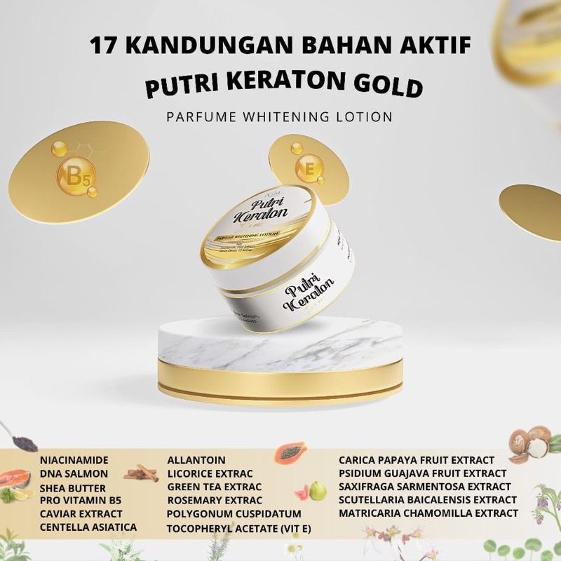 Hand Body Putri Keraton Gold Pemutih Tubuh Handbody Lotion Parfum Wangi Original