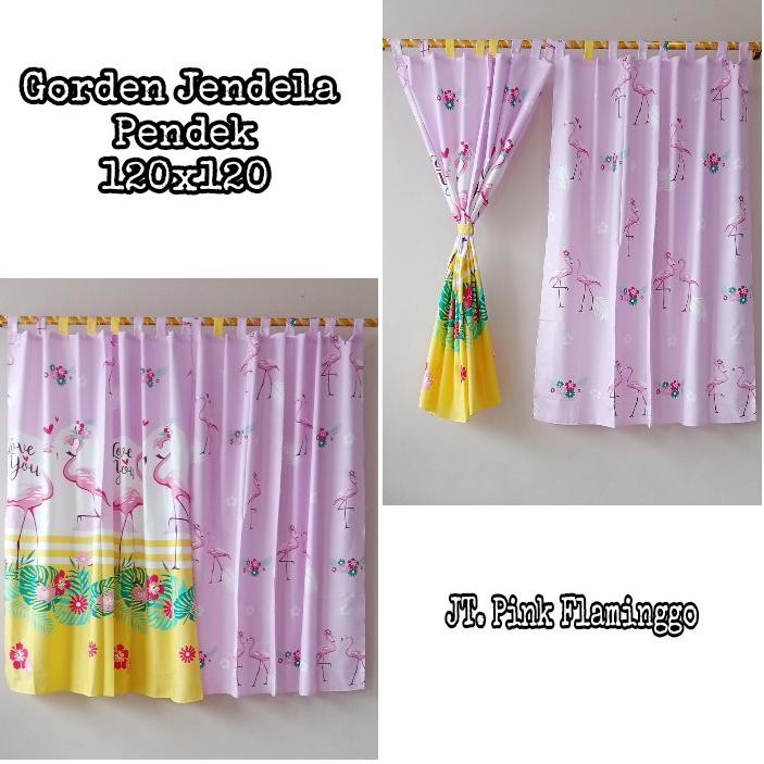 "KWA.23Jl21ᴰ" GORDEN JENDELA PENDEK KAMAR UK 120*120 Motif Unik Cantik
