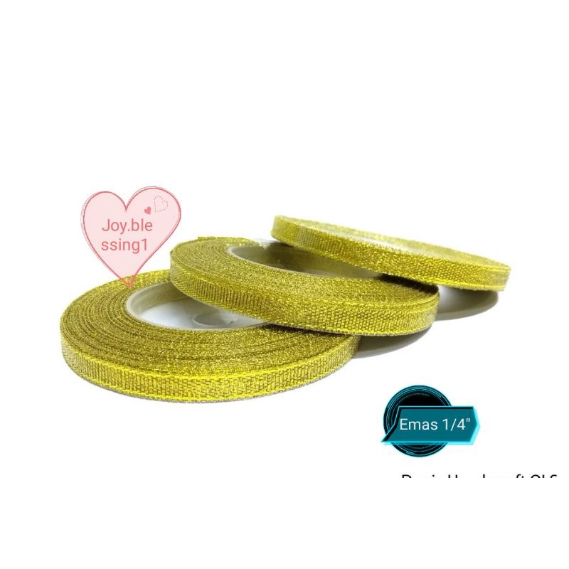 

PITA EMAS GOLD GLITTER 1/4" (0.6 CM) ECER PER ROLL