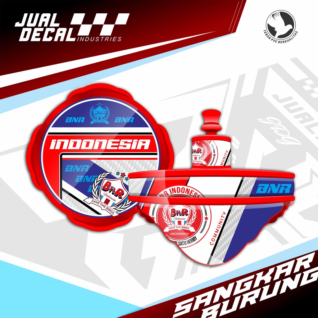 Stiker Sangkar Burung Lovebird BNR Indonesia Decal Tebok Love Bird Kandang Bulat Bisa Custom