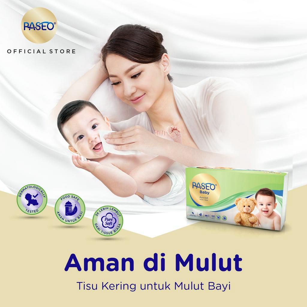 Paseo Baby Tissue Bayi Soft Pack 130 Sheets x 3 Packs