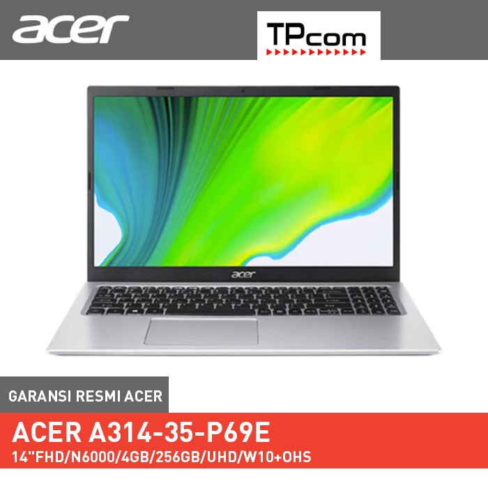 ACER Aspire 3 Slim A314-35-P69E NX.A7SSN.004 [14&quot;FHD/N6000/4GB/256GB SSD/Intel UHDGraphic/Win 10 Home+Free OHS]- Silver