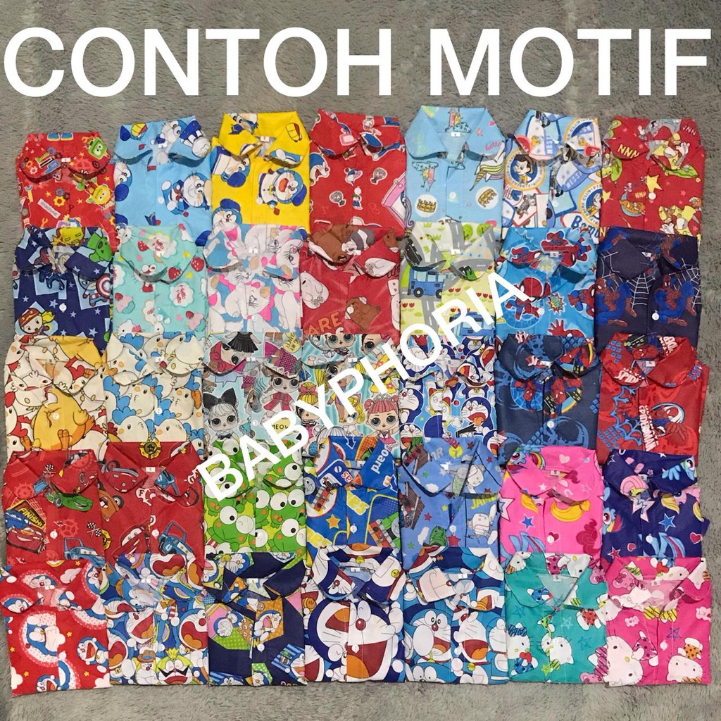 Piyama Bayi dan Anak Katun Catra Motif Laki-Laki/Cowok (Random)