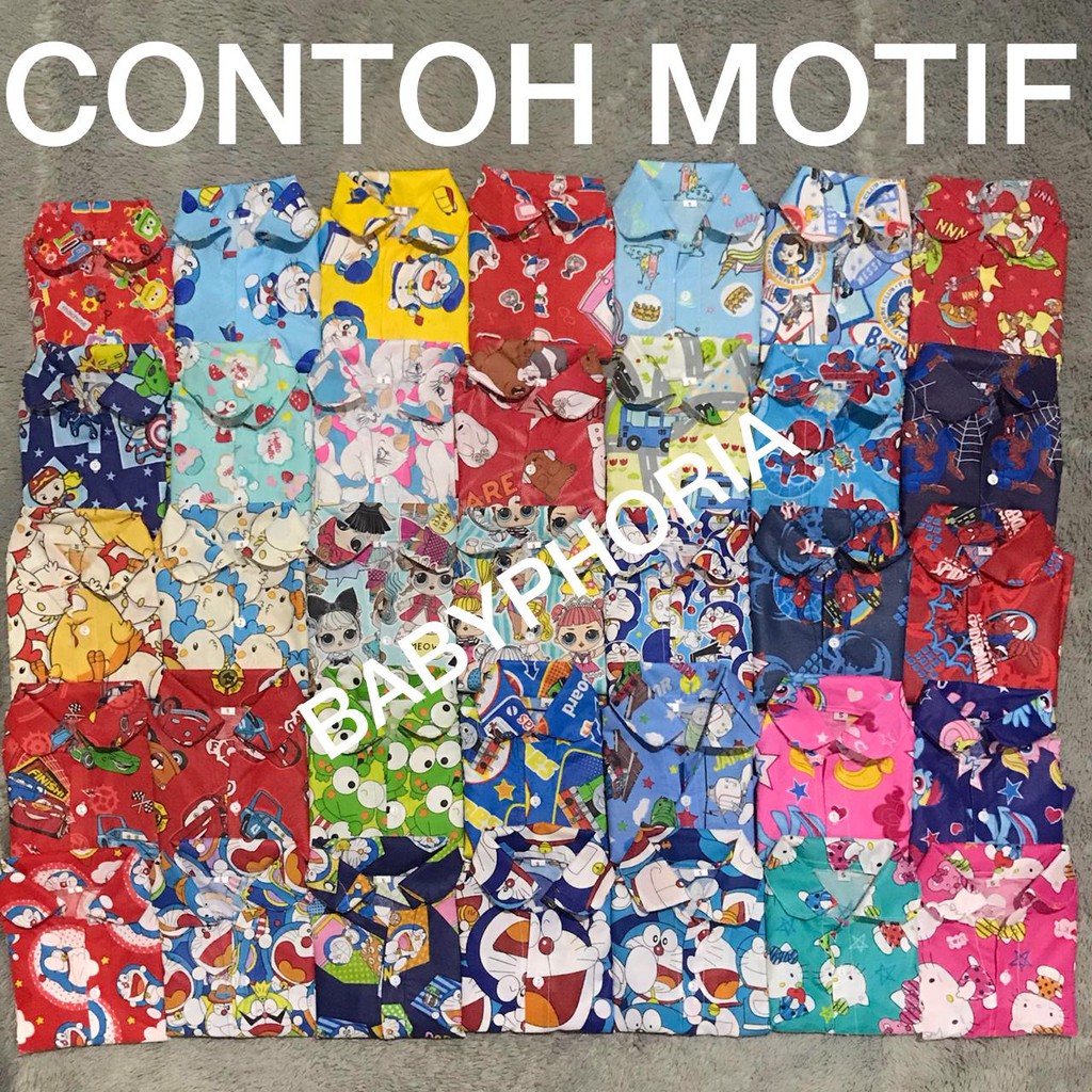 Piyama Bayi dan Anak Katun Catra Motif Perempuan/Cewek (Random)