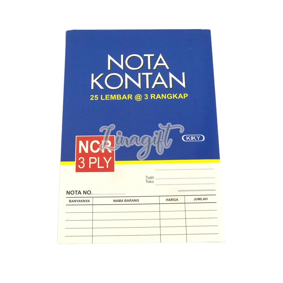 (1 Buku- 25 Lembar) BUKU NOTA KONTAN KIKY NCR 3 PLY BESAR  / NOTA PENJUALAN TANPA KARBON / PEMBELIAN KIKY RANGKAP 3