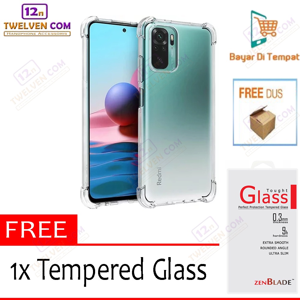 [FLASH SALE] Case Anti Crack Anti Shock Softcase Xiaomi Redmi Note 10 - Free Tempered Glass