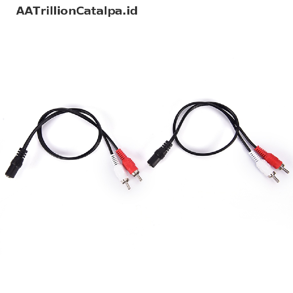 (AATrillionCatalpa) Kabel Adapter Converter Jack Audio Aux 2-RCA Male Ke 3.5mm Female Untuk Headphone