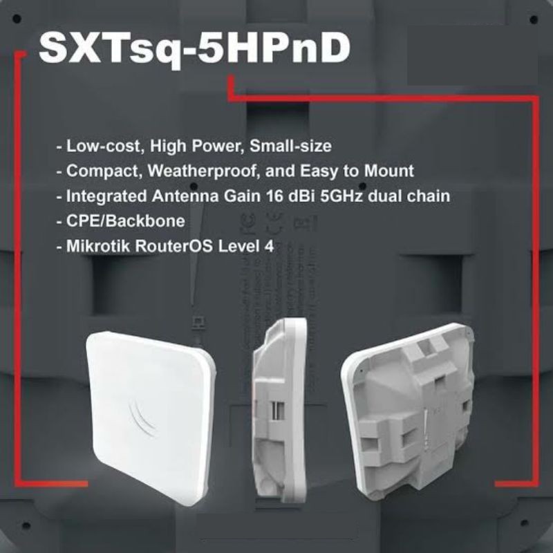Mikrotik SXTsq-5HPnd 5Ghz Embedded Wireless Client SXT Mimo Level 4 New
