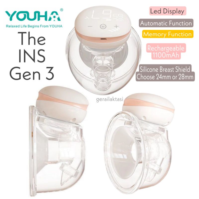 Youha The Ins Next Gen 3 Wearable Handsfree Electric Breast Pump