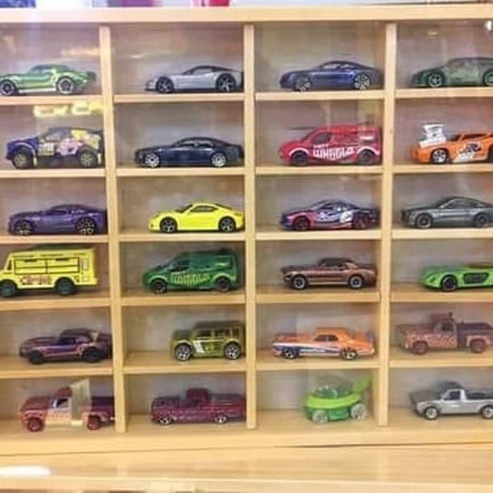 Ferna | Grosir Rak Kayu Mainan Hotwheels 36 Slot - Rak Kayu Hotwheels