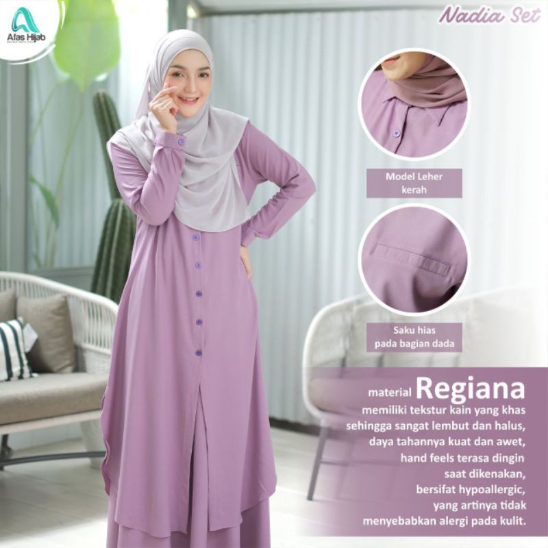 NADIA SET BY AFAS HIJAB CANTIK (Tunik Setelah Rok Premium) BAGUS LEMBUT LARIS