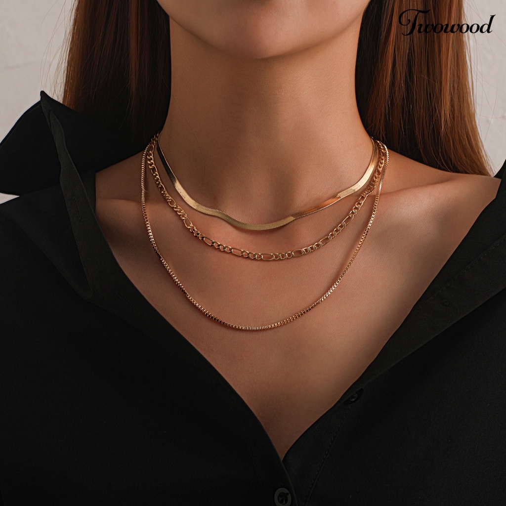 Kalung Choker Multilayer Gaya Punk Hip Hop Untuk Wanita