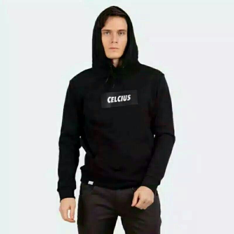 JAKET HOODIE CELCIUS BLACK NEW