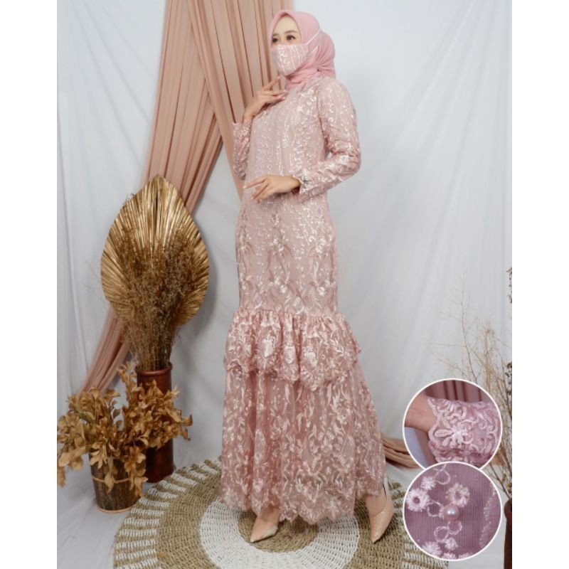 PRODUK ORIGINAL/GAMIS ANDIN/GAMIS TULLE MODERN/BY ALETA