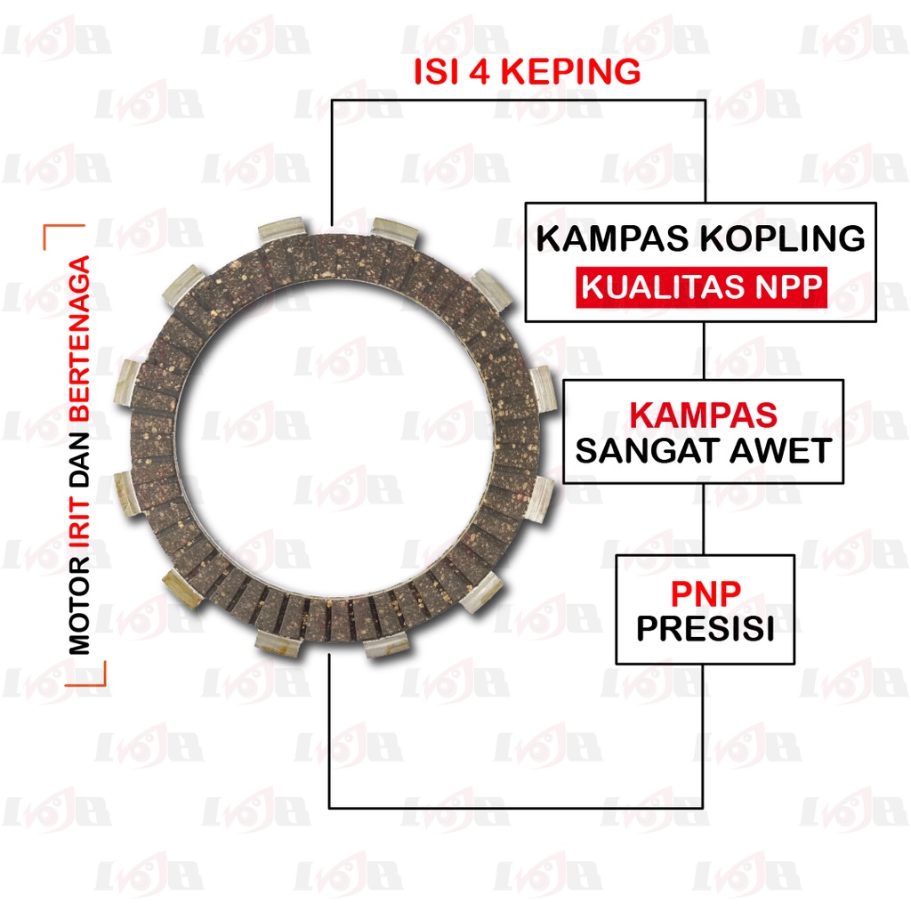 NPP Kampas Plat Kopling Smash Part Motor Suzuki 4 Lembar Clutch Disk Set Lengkap