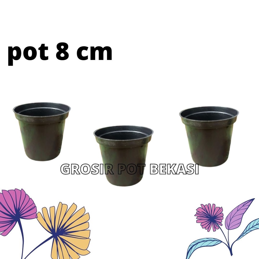 POT 8 CM HITAM-GROSIR POT KAKTUS MINI TERMURAH-POT KECIL MURAH POT BIBIT