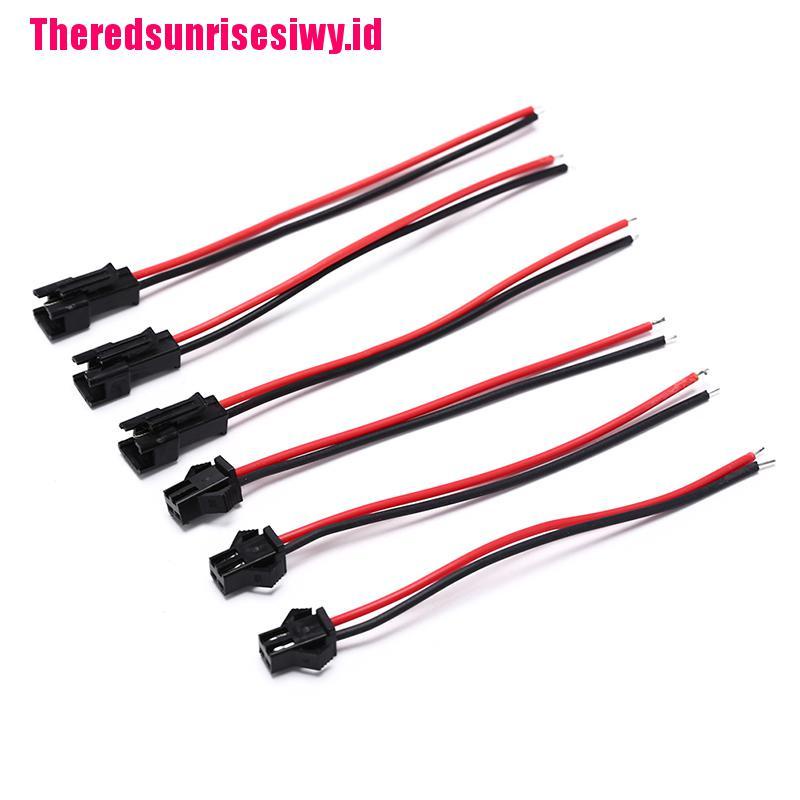 【Theredsunrisesiwy.id】10Pairs 10cm Long JST SM 2Pins Plug Male/Female Wire Connector Quick Connector