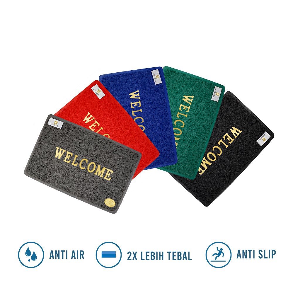 COD Joy Mart Keset Welcome Alas Kaki Tebal Premium Anti SLip Karet Plastik Mie Bihun Dekorasi Lantai