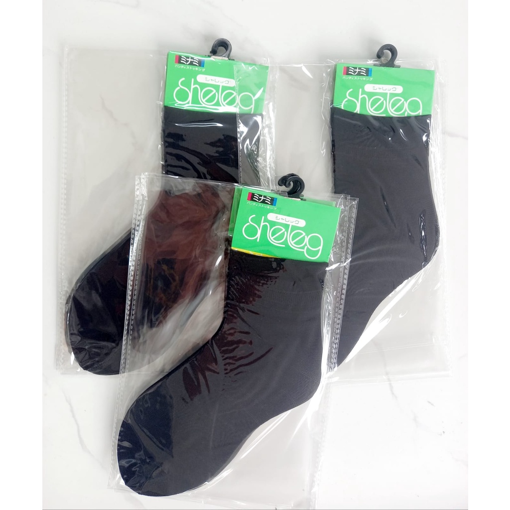 KAOS KAKI STOCKING SHELEG WARNA CREM, HITAM PENDEK [3/4] / KAOS KAKI STOCKING TRANSPARAN PENDEK / KAOS KAKI ELASTIS TRANSPARAN / KAOS KAKI WANITA PENDEK TRANSPARAN / KAOS KAKI STOCKING IMPORT / KAOS KAKI STOCKING WANITA KANTORAN/SANTAI