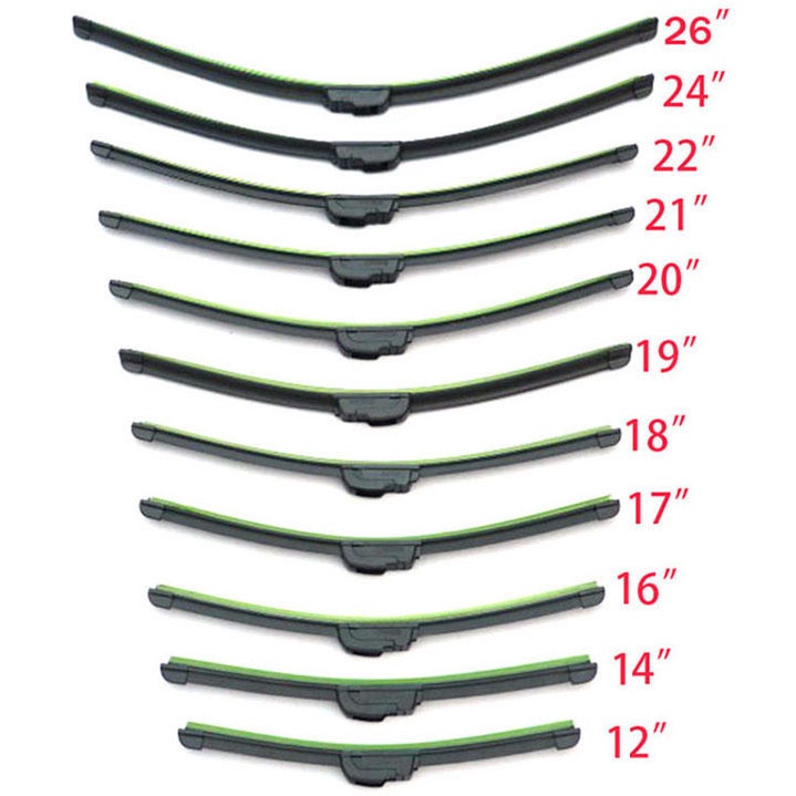 Wiper Blade Kaca Mobil Frameless U Shape Hook - FLY-078 - Black