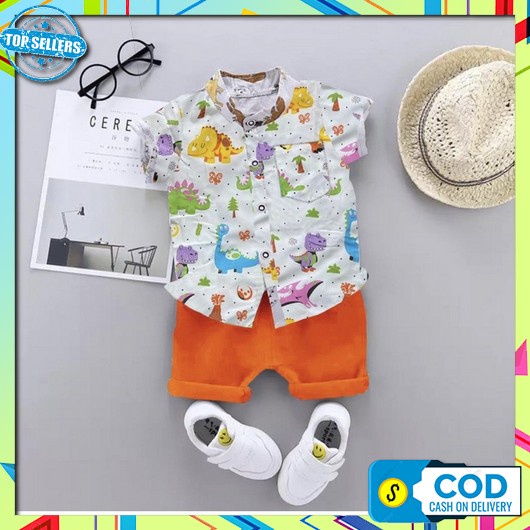 Setelan Anak Pakaian Anak Laki-Laki Balita  Terbaru 2022 Kekinian Set Anak Baju Lebaran Baju Anak St