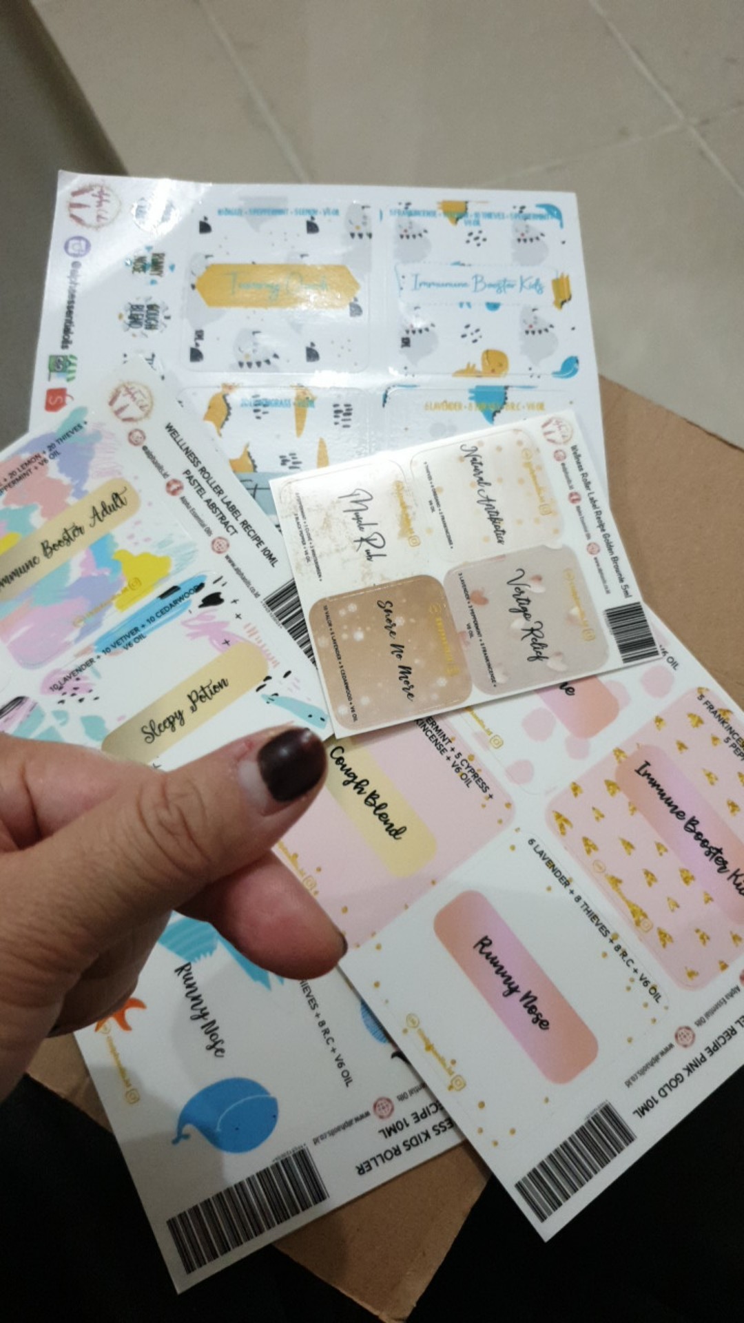 Wellness Roller Stiker Resep Roller Essential Oil 10ml Pink Gold