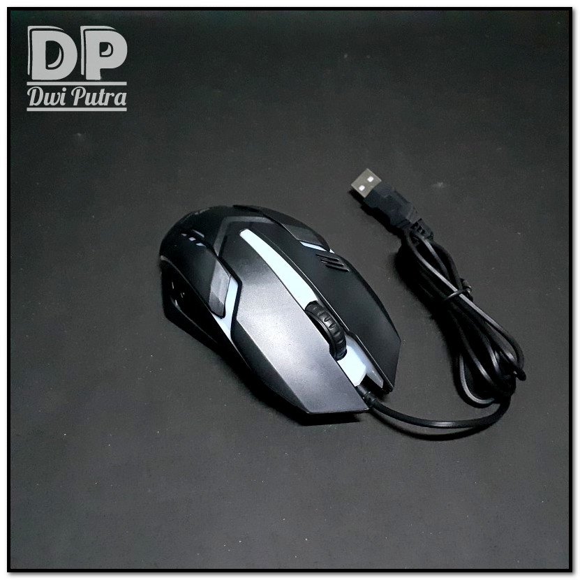 MOUSE MIKUSO MOS-379U // BREATHING LIGHT LED GAMING // USB OPTICAL KABEL CABLE // 1200 DPI MOS 379U