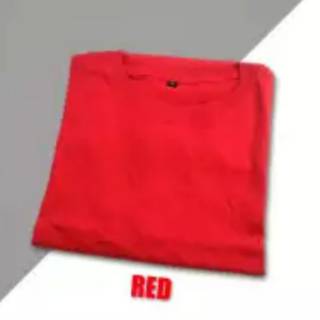  Kaos  polos  lengan pendek cotton combed 30s merah  cabe  100 