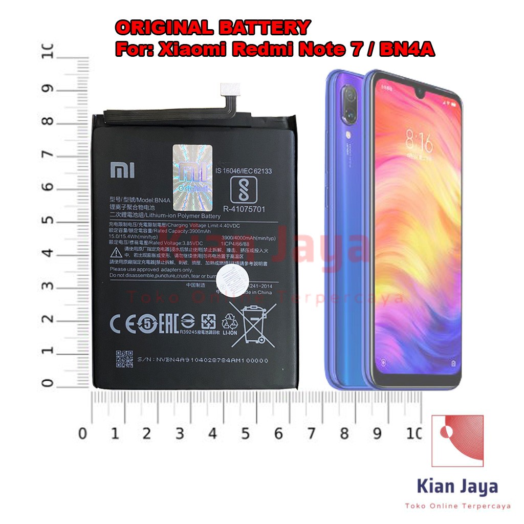 [Garansi 100% Ori] Baterai BN4A Untuk Handphone Xiaomi Redmi Note 7 / Redmi Note 7 Pro Batre Batrai Battery Hp Xiao Mi Xiomi BN 4A Original