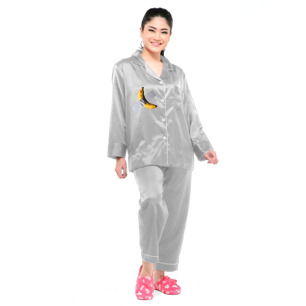 Zavyn Piyama Satin Long Sleeves Wanita Banana