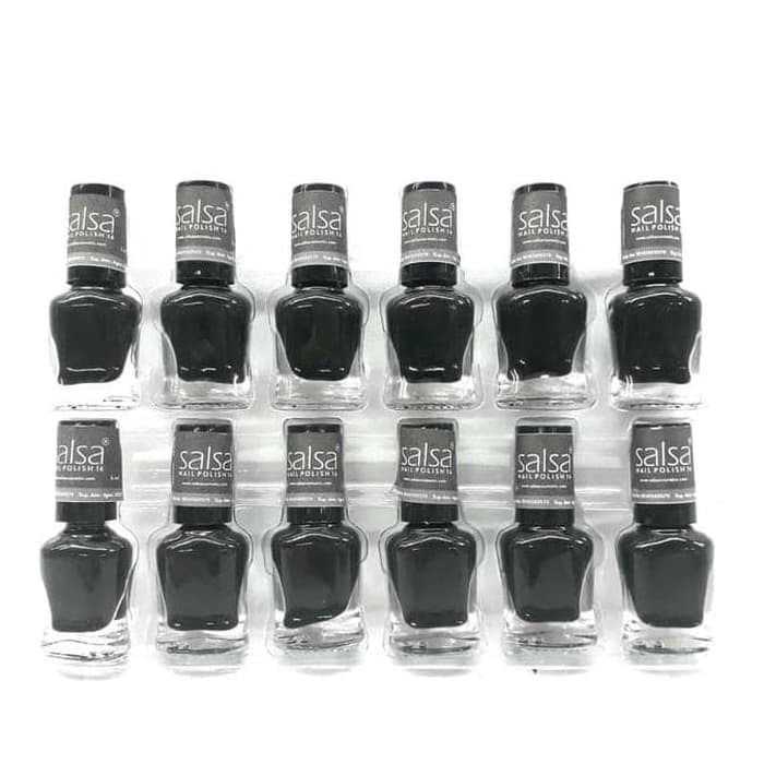 KUTEK SALSA NAIL POLISH 6 ML WARNA BENING HITAM MERAH PUTIH ISI 12 PCS