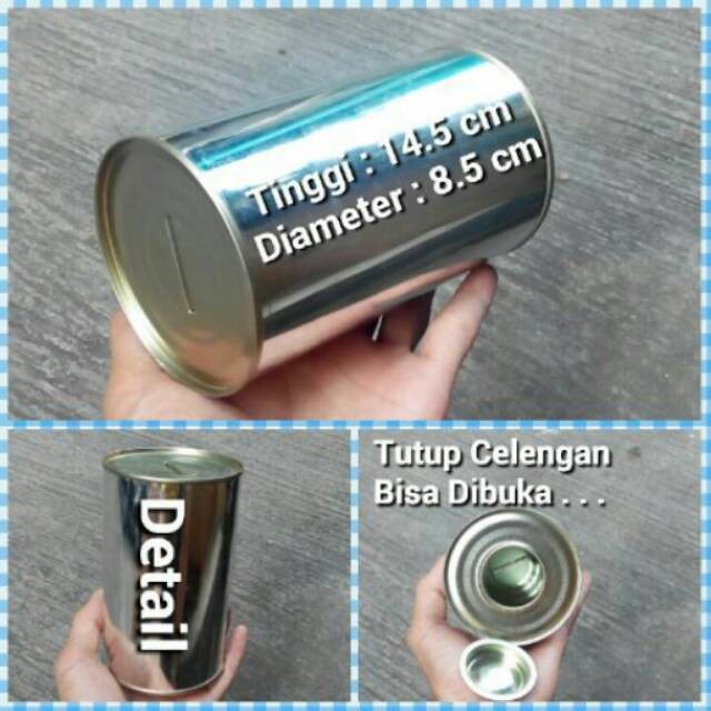 CELENGAN- CELENGAN KALENG POLOS (BUKA TUTUP BAGIAN BAWAH) -CELENGAN.