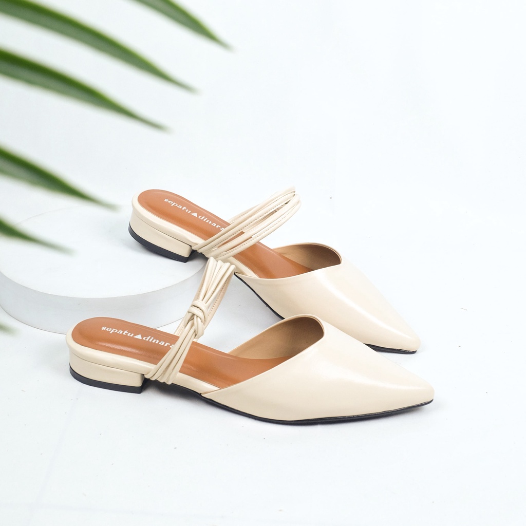 Sepatu Dinara  - Berta Sandal Wanita/Slip On Mules Wanita Heels 2 Cm