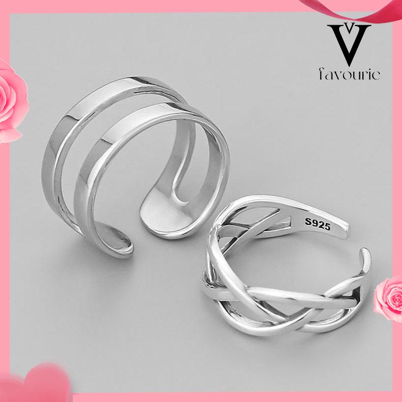 [COD]3pcs Cincin Jari Telunjuk Model Terbuka Dapat Disesuaikan Tidak Pudar Untuk Unisex-FA