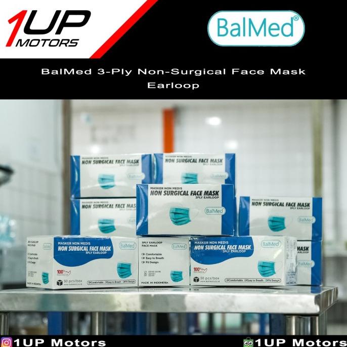Masker Non Medis Earloop 3-Ply BalMed 88-1upmotors Berkualitas