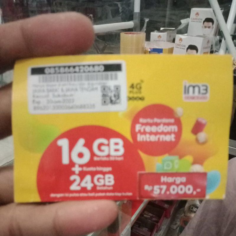 kartu perdana indosat 20 gb freedom ori