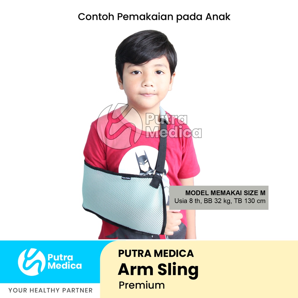 Putra Medica Arm Sling PREMIUM / Penyangga Tangan Cedera / Gendongan Lengan Siku Patah Tulang Cidera