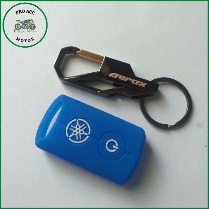 Gantungan kunci motor logo yamaha aerox + cover silikon remote smart key