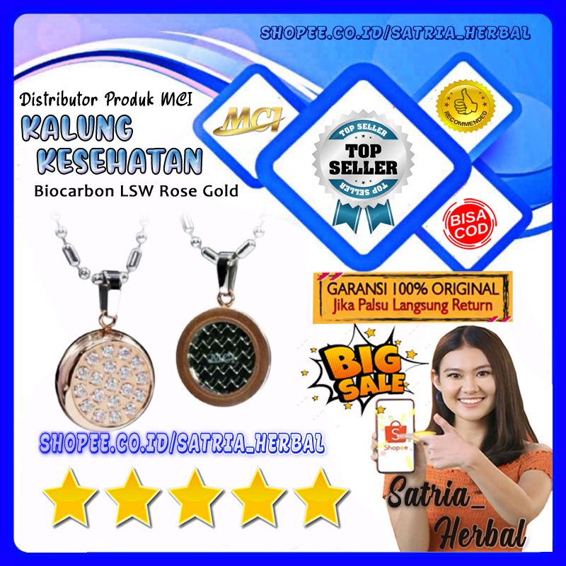 KALUNG KESEHATAN MCI - KALUNG LSW BIOCARBON ROSE GOLD - KALUNG MCI - KALUNG MCI ASLI ROSE GOLD