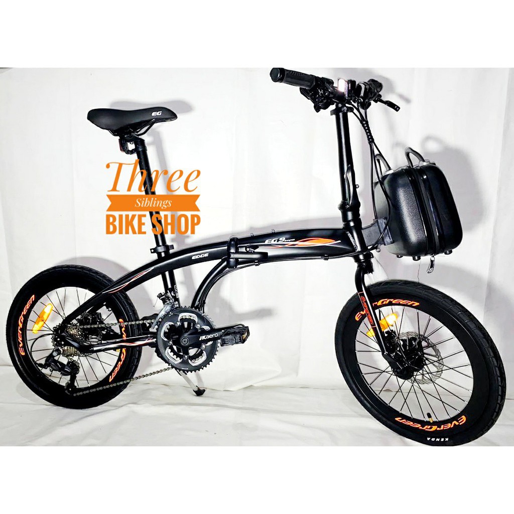 SEPEDA LIPAT EVERGREEN EG 9 20 INCH BLACK ORANGE 18 SPEED, HYDRAULIC