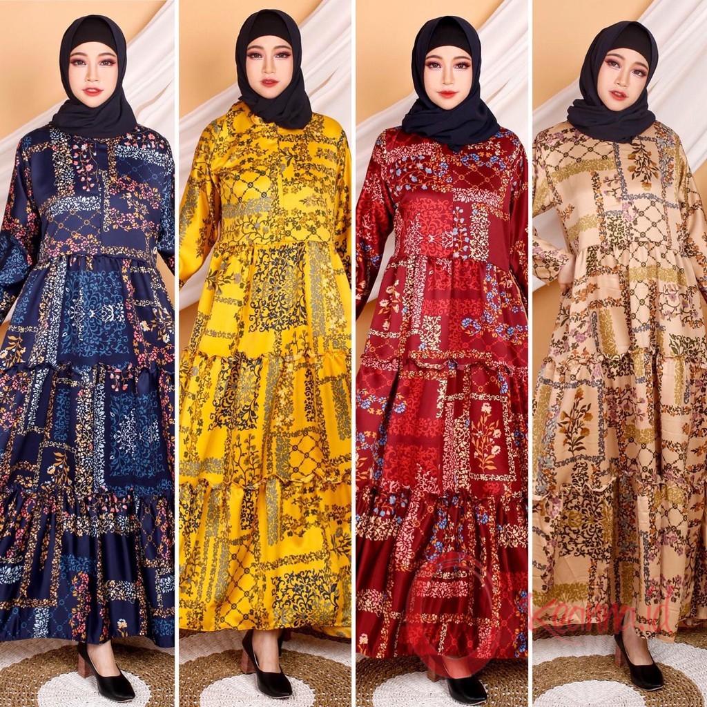 DRESS GAMIS BRUKAT GAMIS PERNIKAHAN GAMIS PESTA GAMIS BROKAT Dress Muslim Busana Muslim Kirana QF