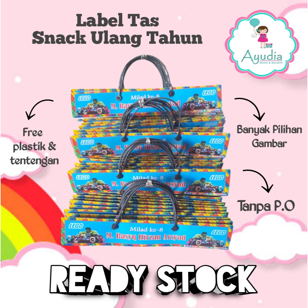 Tas Ulang Tahun I Label Ulang Tahun I Plastik Snack Ulang Tahun Anak I Stiker Snack Ultah I Bingkisa