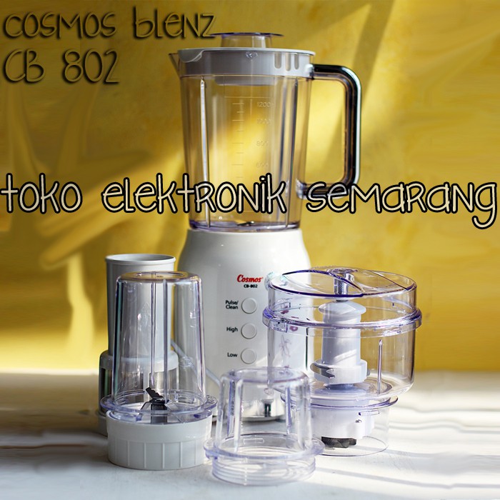 BLENDER DAN CHOPPER 4 IN 1 COSMOS BLENZ CB 802 CB802 PLASTIK  1,2 LITER GARANSI RESMI