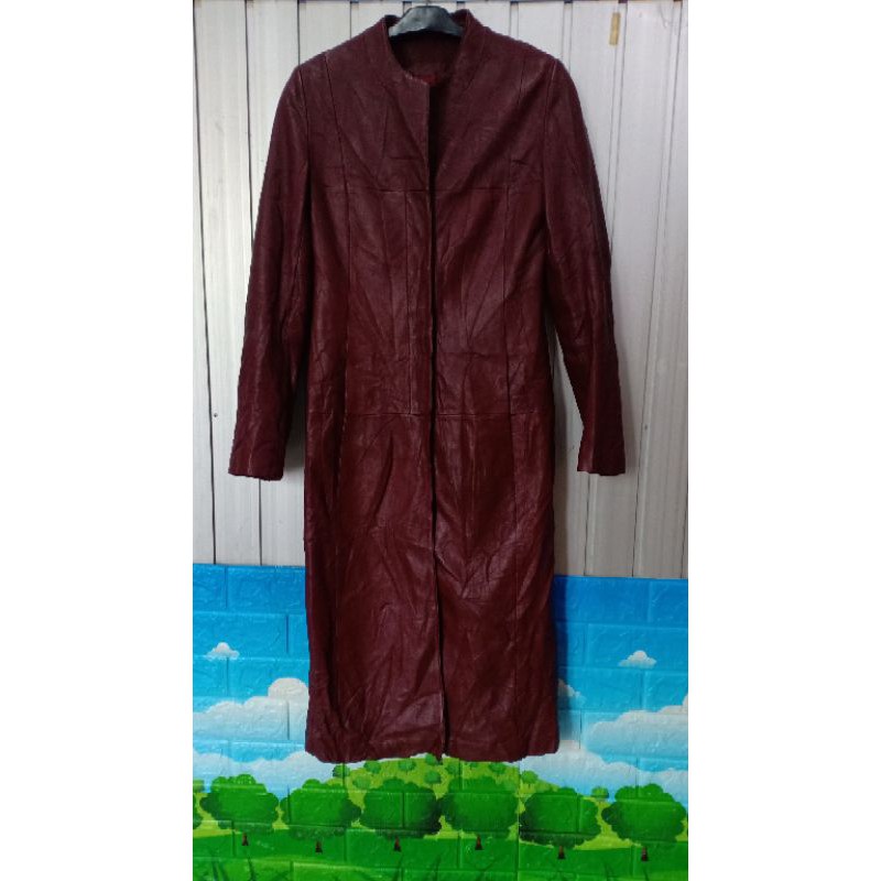 Long Jaket Kulit Asli preloved