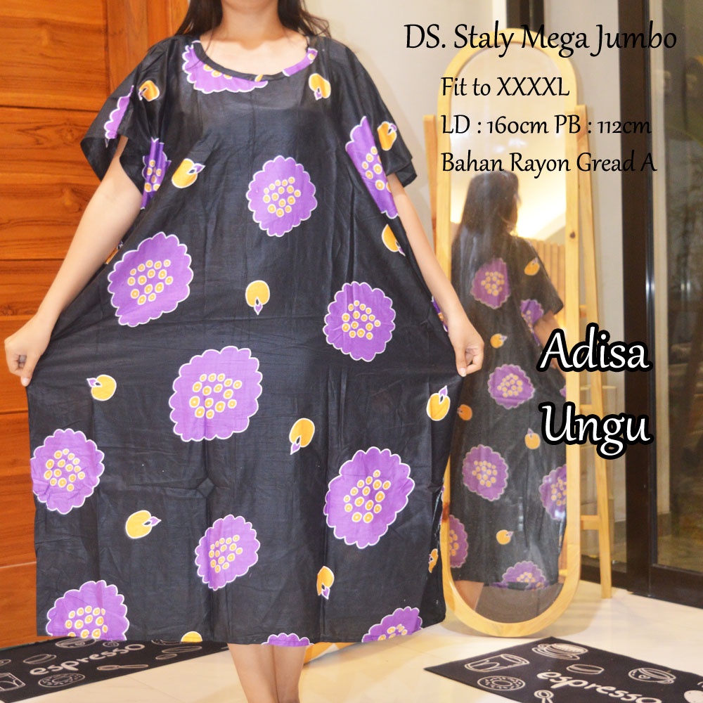 Daster Mega Jumbo Staly LD 160cm || Daster Jumbo Murah-Adisa Ungu A
