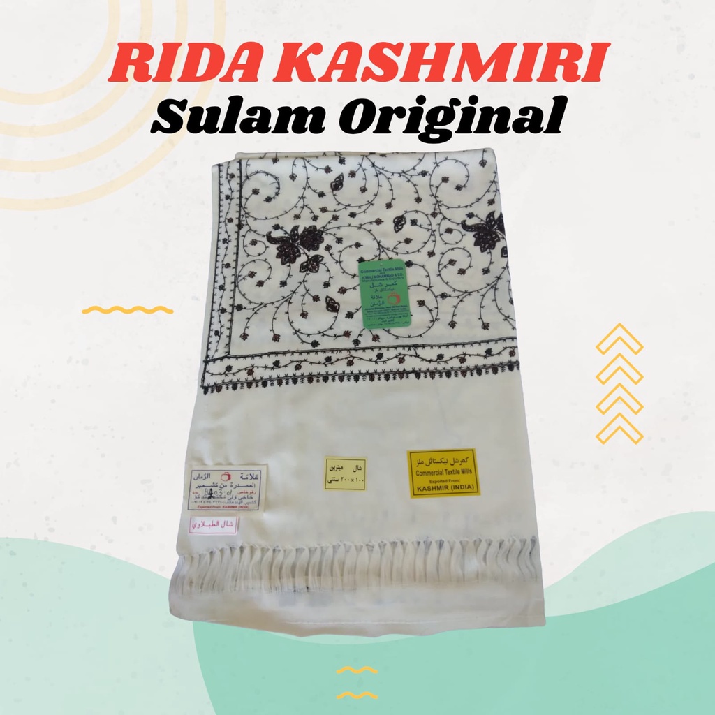 Sorban Selendang Kasmiri Rida Kashmiri Sulam Orginal Import India