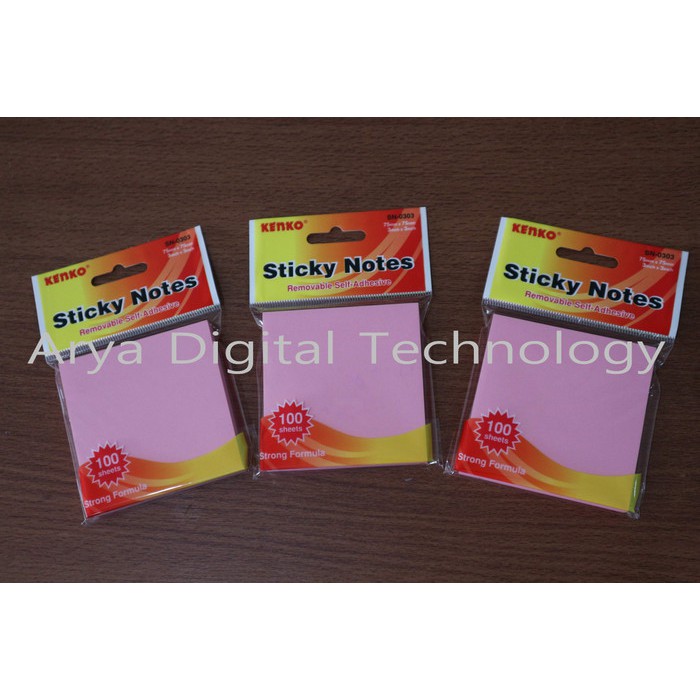 

Sticky Notes SN 0303 Pink Kenko Stick Note Label Memo Murah