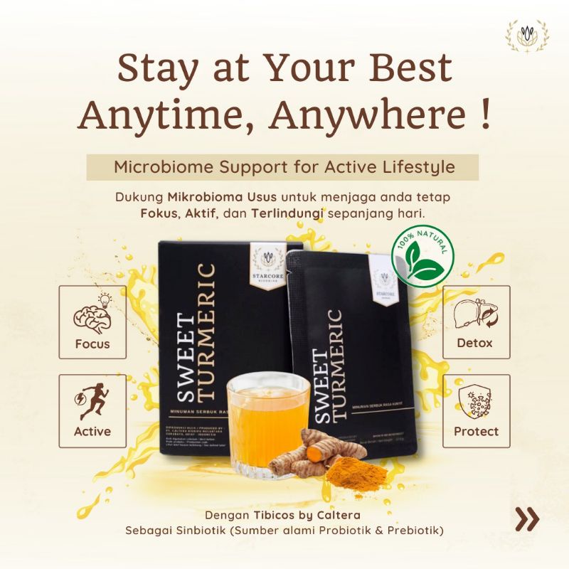 Starcore Biodrink Sweet Turmeric (berat bersih 12.5gr 15sachets)