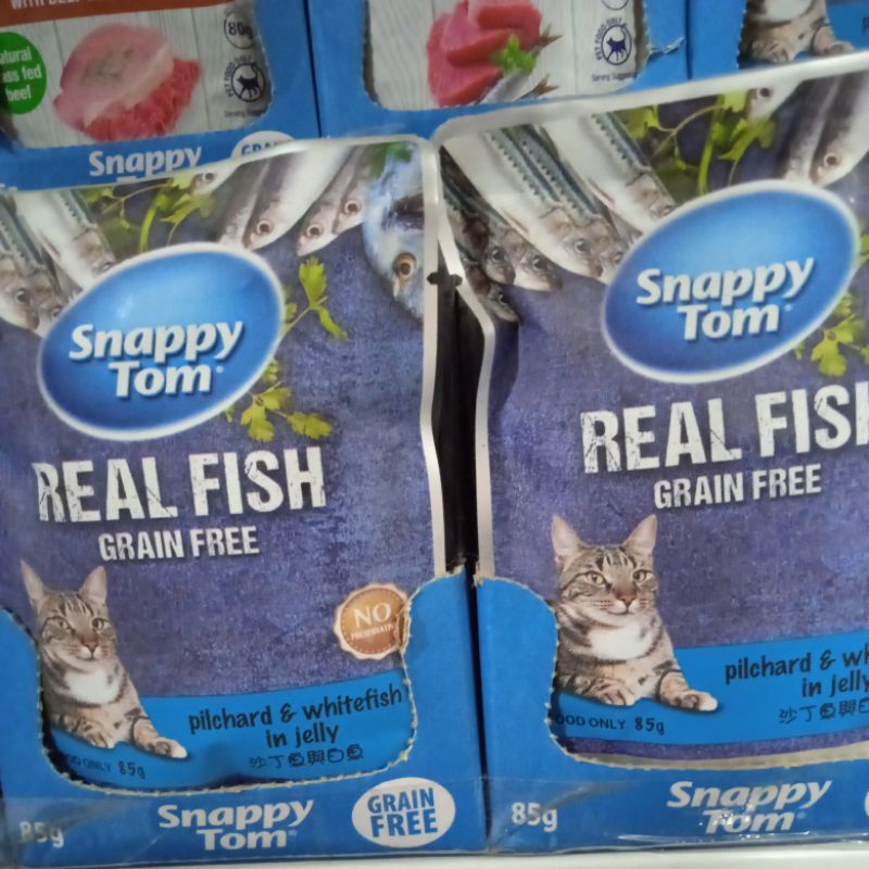 SNAPPY TOM PILCHARD N WHITEFIST IN JELLY 85G PAKET 12 PICS 1BOX