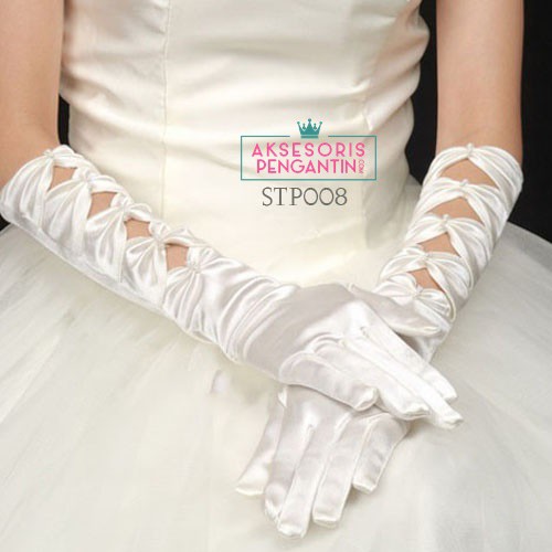 [BISA COD] SARUNG TANGAN PENGANTIN AKSESORIS WANITA GLOVES WEDDING LACE STP008